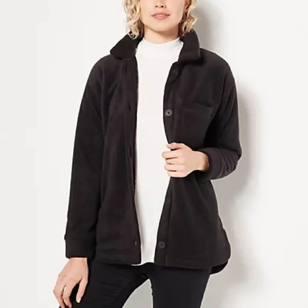 Cuddl Duds Fleecewear Bonded Sherpa Button-Front Shacket